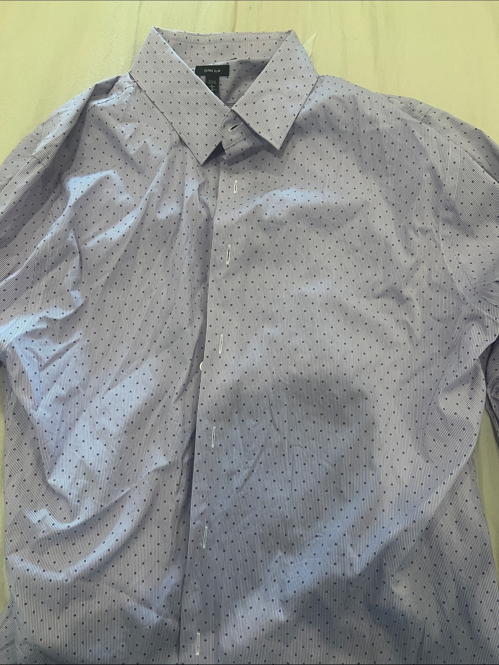 Express Extra Slim Light Purple Dot & Stripe Dress Shirt
